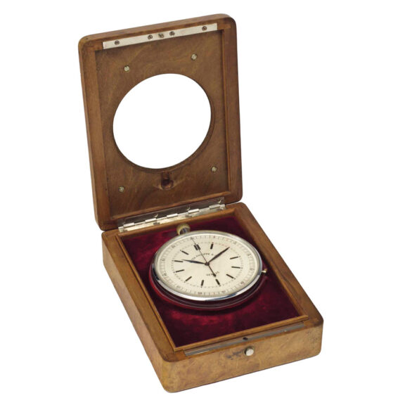 Fine Swiss chromium plated display desk clock Circa 1919 Fine Swiss chromium plated display desk clock Circa 1919
