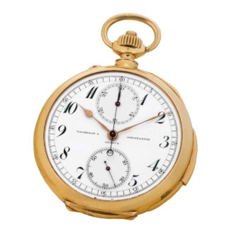 Swiss 18k gold minute repeating lever chronograph Circa 1926