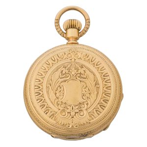 Swiss 18k gold hunting cased lever pocket watch Circa 1873