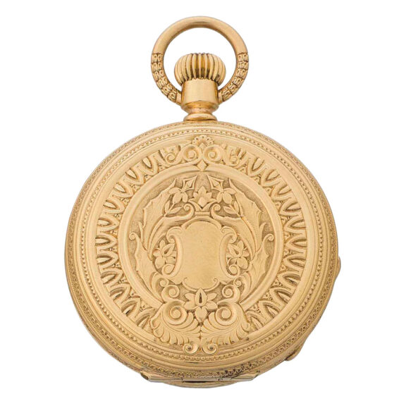 Swiss 18k gold hunting cased lever pocket watch Circa 1873 Swiss 18k gold hunting cased lever pocket watch Circa 1873