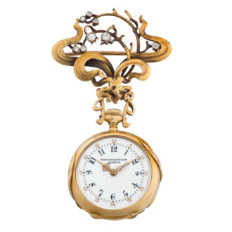 Swiss Art Nouveau pendant watch with brooch Circa 19012