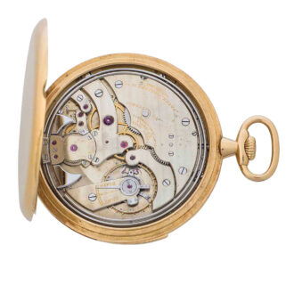 Unusual Swiss gold repeating center seconds lever Circa 1912