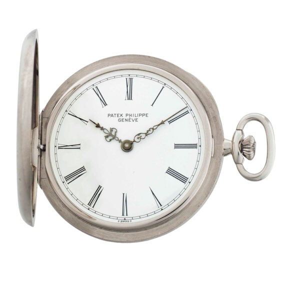 Heavy Swiss white gold hunting cased lever pocket Circa 1988