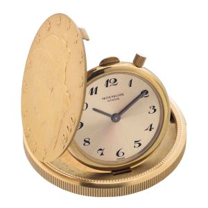 Swiss 18 carat gold US twenty dollar coin watch Circa 1971