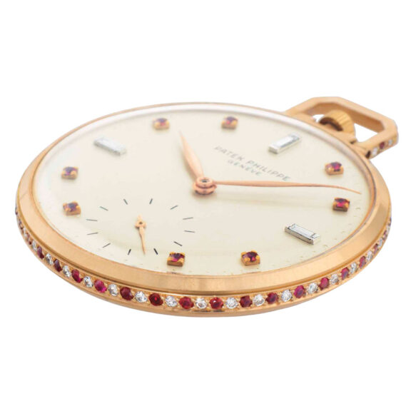 Swiss rose gold, diamond and ruby set dress watch Circa 1954