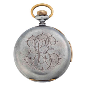 Swiss gunmetal min repeating keyless lever watch Circa 1890 Swiss gunmetal min repeating keyless lever watch Circa 1890