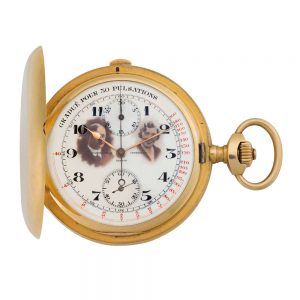 Swiss gold lever chronograph with pulsation scale Circa 1918