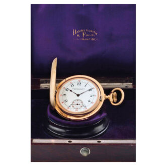 Swiss rose gold hunting cased min repeating lever Circa 1892