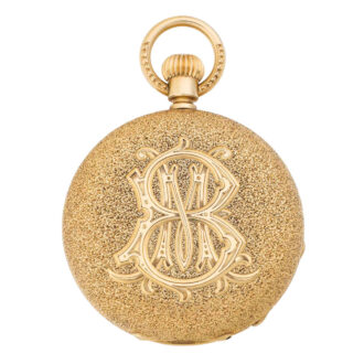 Swiss gold hunting cased keyless lever pocket watch Circa 1879
