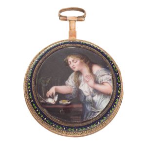 French gold plated and enamel verge watch Circa 1810-1820