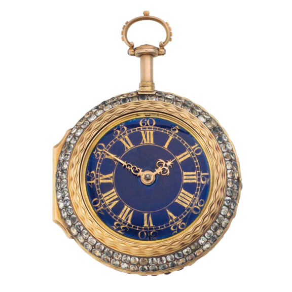 English gold and paste set repeating verge Circa 1710-1720 English gold and paste set repeating verge Circa 1710-1720