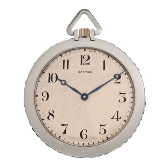 French platinum and sapphire set lever dress watch Circa 1920