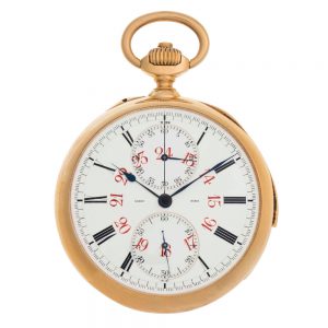 French rose gold min repeating lever chronograph Circa 1910