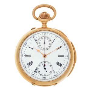 French rose gold minute repeating chronograph Circa 1910