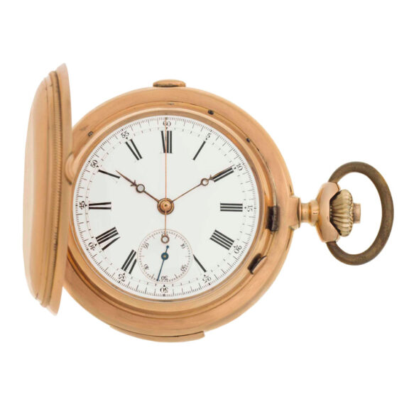 Swiss hunting cased repeating chronograph lever Circa 1900