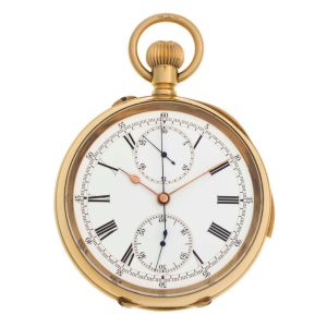 Swiss gold and enamel min repeating chronograph Circa 1910