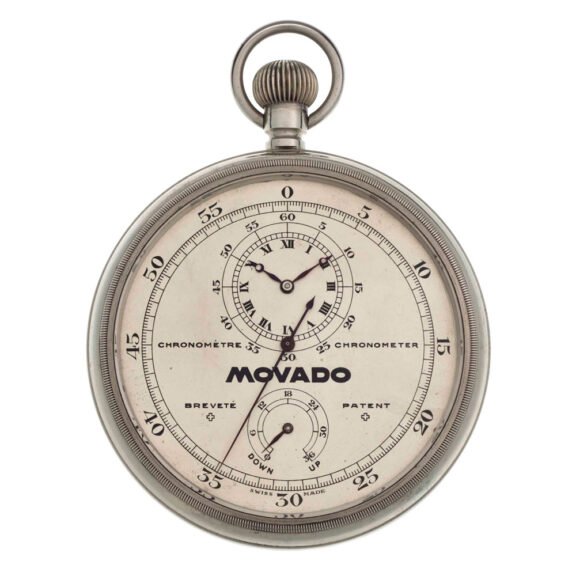 Fine, oversized Swiss stainless steel lever deck watch Circa 1920