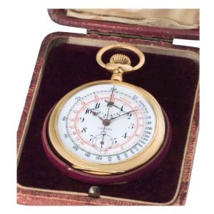 Swiss open faced split second chronograph lever Circa 1910