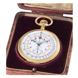 Swiss open faced split second chronograph lever Circa 1910