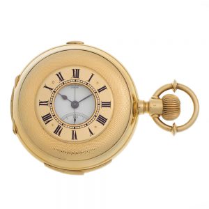 Swiss half hunting cased repeating chronograph Circa 1902