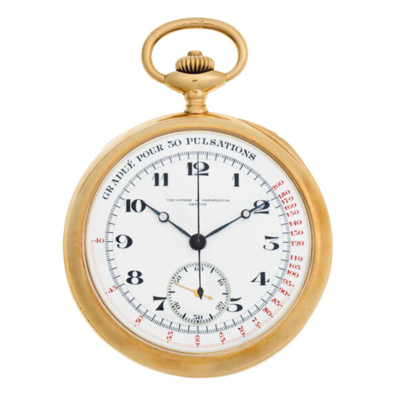 Swiss gold lever chronograph with pulsation scale Circa 1920