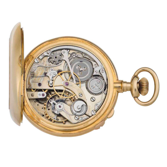 American gold split seconds lever chronograph Circa 1910 American gold split seconds lever chronograph Circa 1910