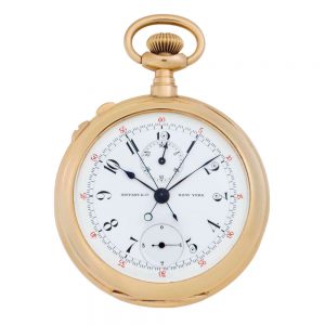 American gold split seconds lever chronograph Circa 1910