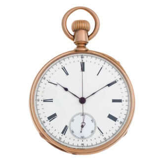 Swiss 18k rose gold open faced lever chronograph Circa 1870