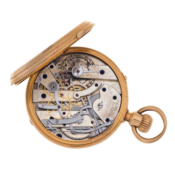 Swiss 18k rose gold open faced lever chronograph Circa 1870 Swiss 18k rose gold open faced lever chronograph Circa 1870