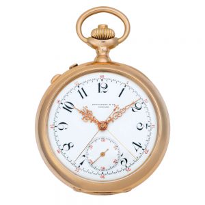 Swiss rose gold split seconds lever chronograph Circa 1892