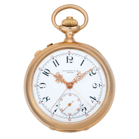 Swiss rose gold split seconds lever chronograph Circa 1892