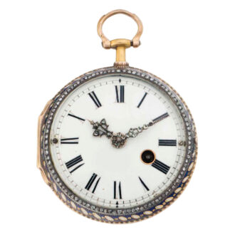 English 18k gold, enamel and diamond set cylinder Circa 1822