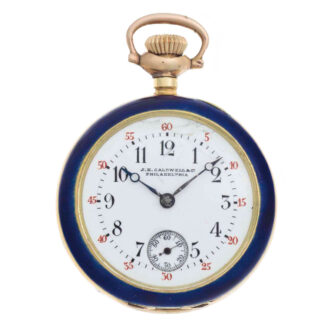 Swiss gold and enamel open faced pendant watch Circa 1898