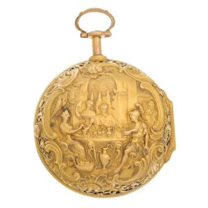 English gold pair cased repeating repoussé verge Circa 1680