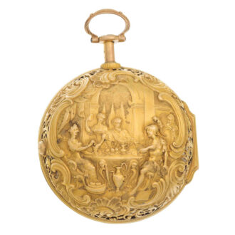 English gold pair cased repeating repoussé verge Circa 1680