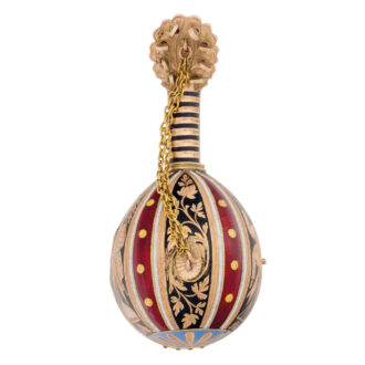 French gold and enamel mandolin form watch Circa 1810-1820
