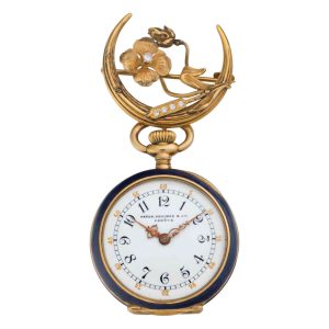Swiss gold, enamel and diamond set pendant watch Circa 1907