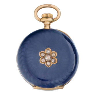 Swiss gold, enamel and diamond set pendant watch Circa 1907