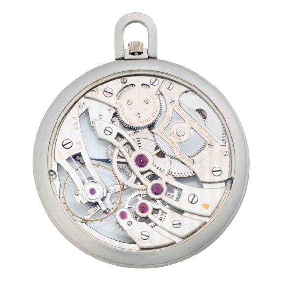 Swiss white gold skeletonized keyless lever dress watch Circa 1937