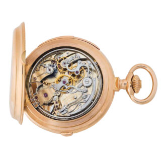 Swiss rose gold hunting cased complicated watch Circa 1894