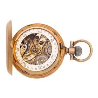 Double dialed lever with calendar and moon phases Circa 1910 Double dialed lever with calendar and moon phases Circa 1910