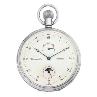 Chronometer with power reserve and moon phases Circa 1940