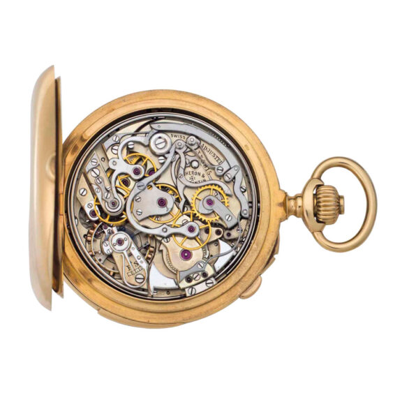 Swiss gold repeating split seconds chronograph Circa 1908 Swiss gold repeating split seconds chronograph Circa 1908