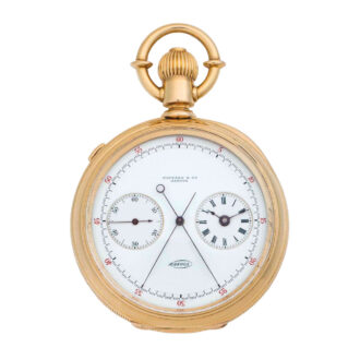 Swiss 18k gold open faced split seconds lever watch Circa 1878