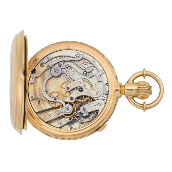 Swiss 18k gold open faced split seconds lever watch Circa 1878 Swiss 18k gold open faced split seconds lever watch Circa 1878