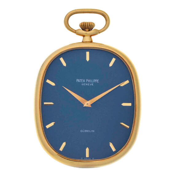 Fine 18k gold open faced oval shaped dress watch Circa 1976