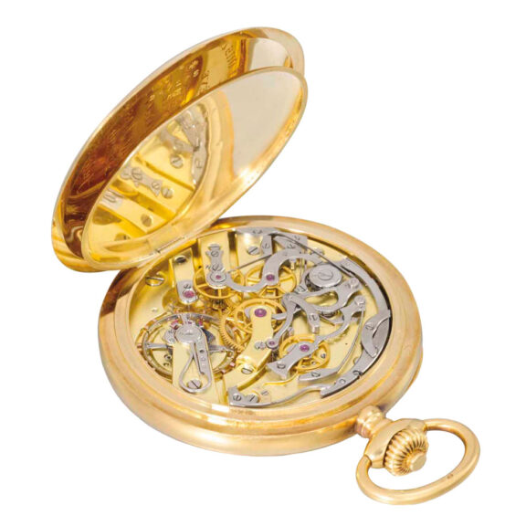 Large Swiss 18k gold open faced lever chronograph Circa 1923 Large Swiss 18k gold open faced lever chronograph Circa 1923