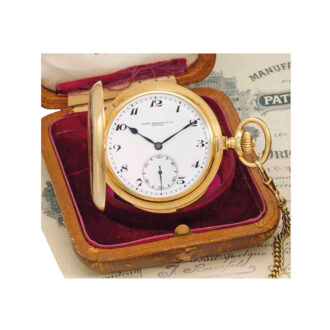 Swiss gold hunting cased minute repeating lever Circa 1910
