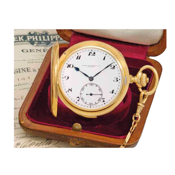Swiss gold hunting cased minute repeating lever Circa 1910