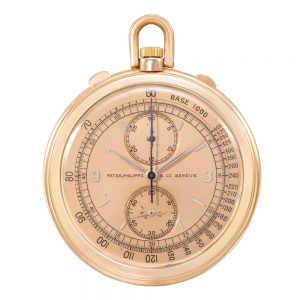 Swiss gold lever chronograph with tachometer scale Circa 1941